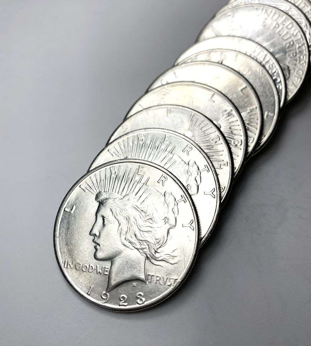 Like New Roll (20-coins) 1923-S San Francisco Peace Silver Dollar: Winner shall recieve the exact roll (20-coins) shown here. (RM/LUBB)