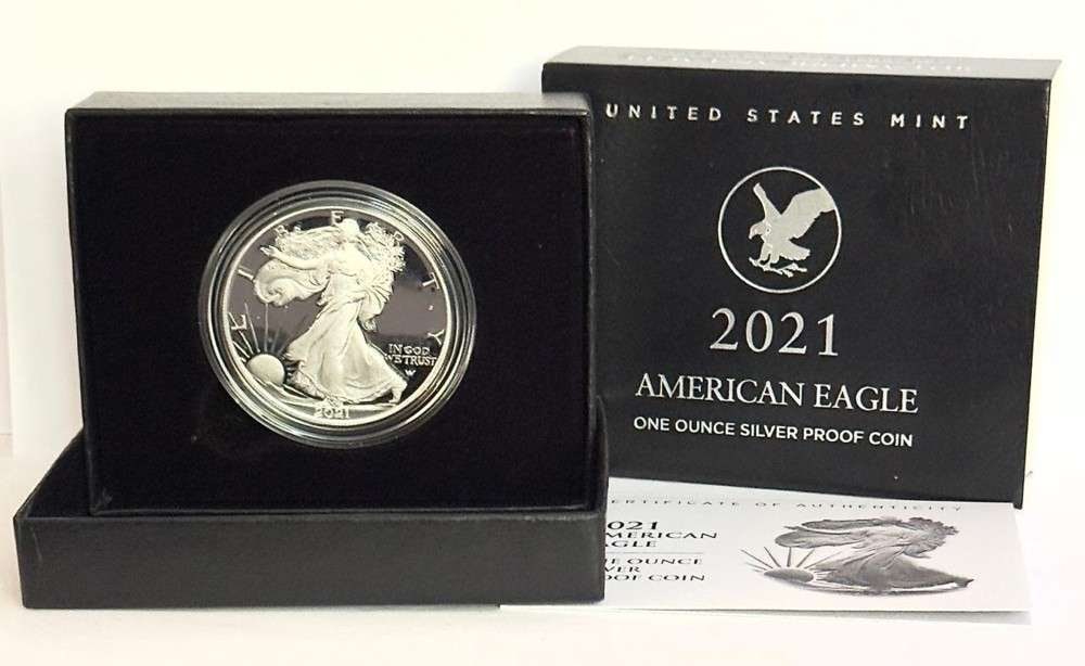 2021-W American Silver Eagle PF69+ OGP: Winner shall receive the exact coin shown here. (SJ/B)