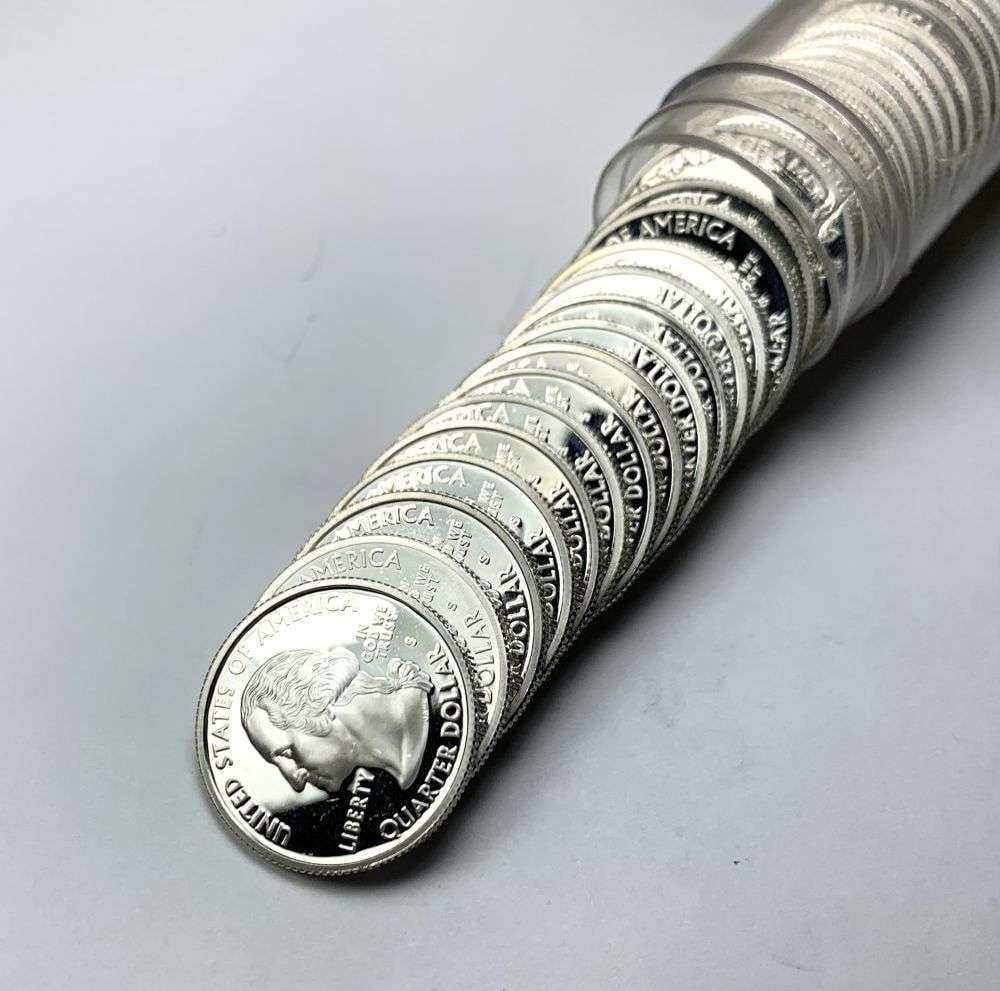 Roll (40-coins) Mixed Date Proof 90% Silver Washington Quarter $10 FV: Winner shall receive the exact roll (40-coins) shown here. (RM/URB)