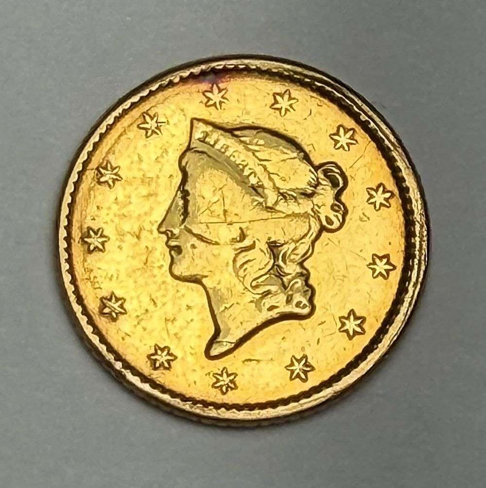 1850 Gold Dollar Type 1 AU55 Details (1 of 2)