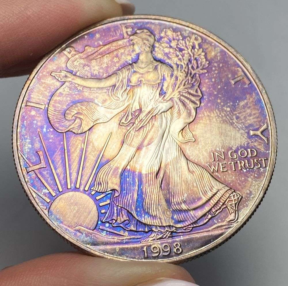 Toned 1998 American Silver Eagle (1 of 2)