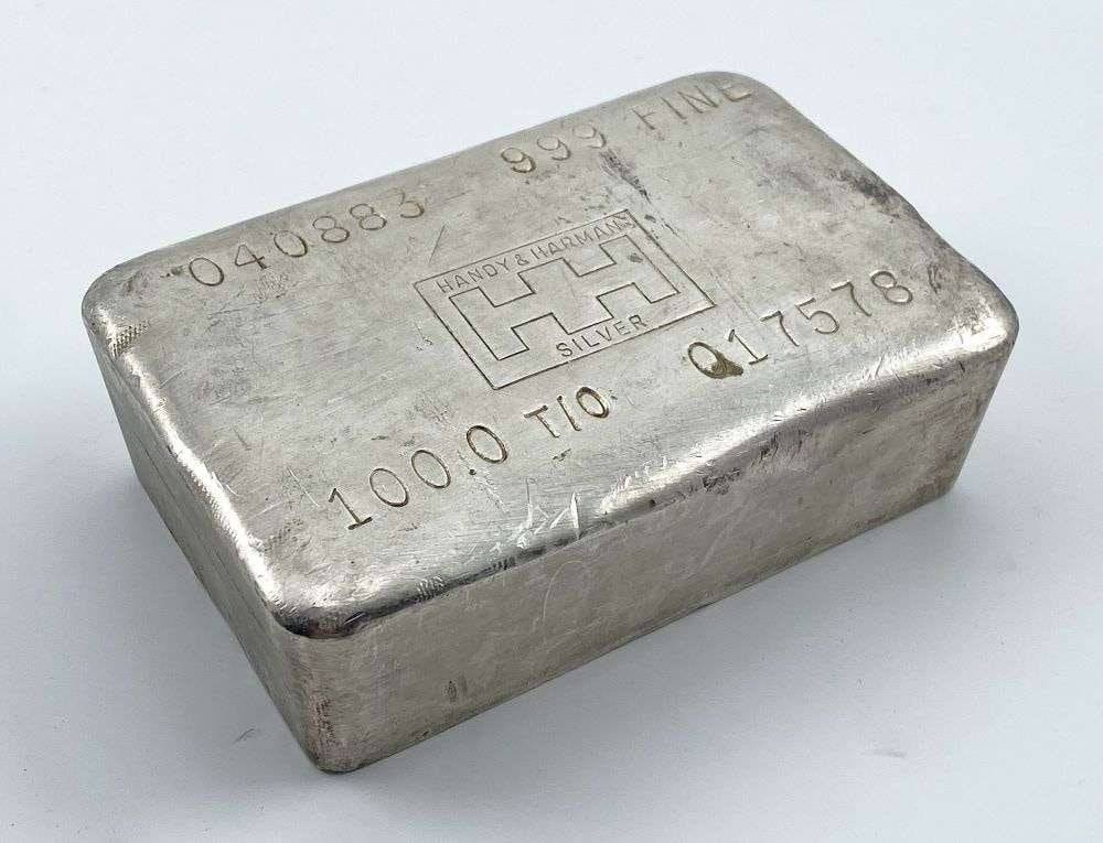 Extremely Rare Vintage Handy & Harman 100 ozt .999 Silver Bar (1 of 6)