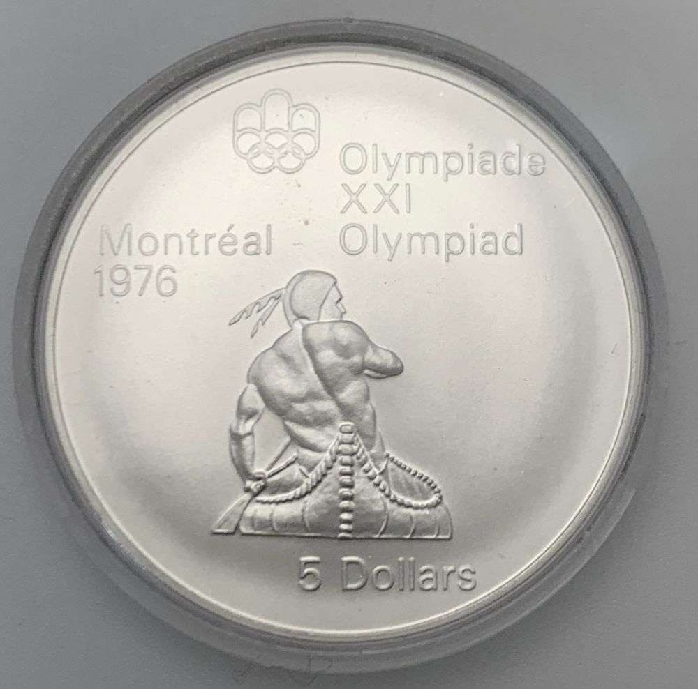 1974 Canada $5 Silver Olympics 0.72 ozt ASW (1 of 2)