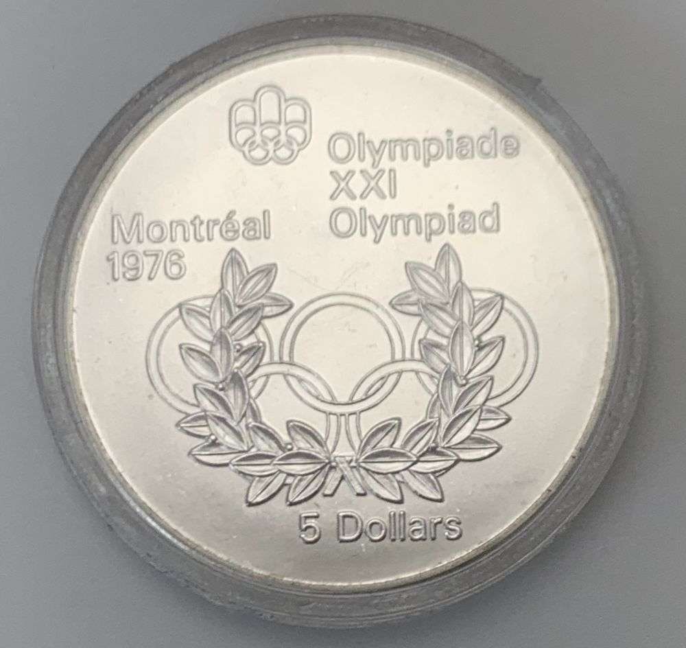 1974 Canada $5 Silver Olympics 0.72 ozt ASW (1 of 2)