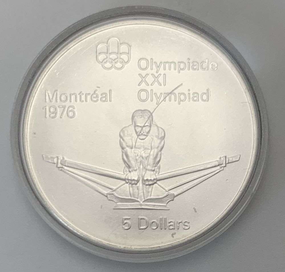 1974 Canada $5 Silver Olympics 0.72 ozt ASW (1 of 2)