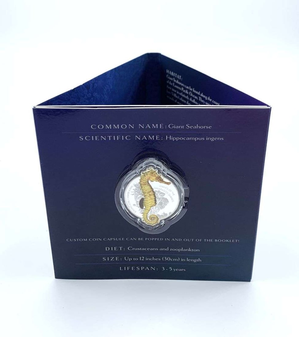 Colorized 2020 Solomon Islands $2 Giant Seahorse Proof 1 ozt .999 Silver: Winner shall receive the exact coin shown here. (RM/TVCB)