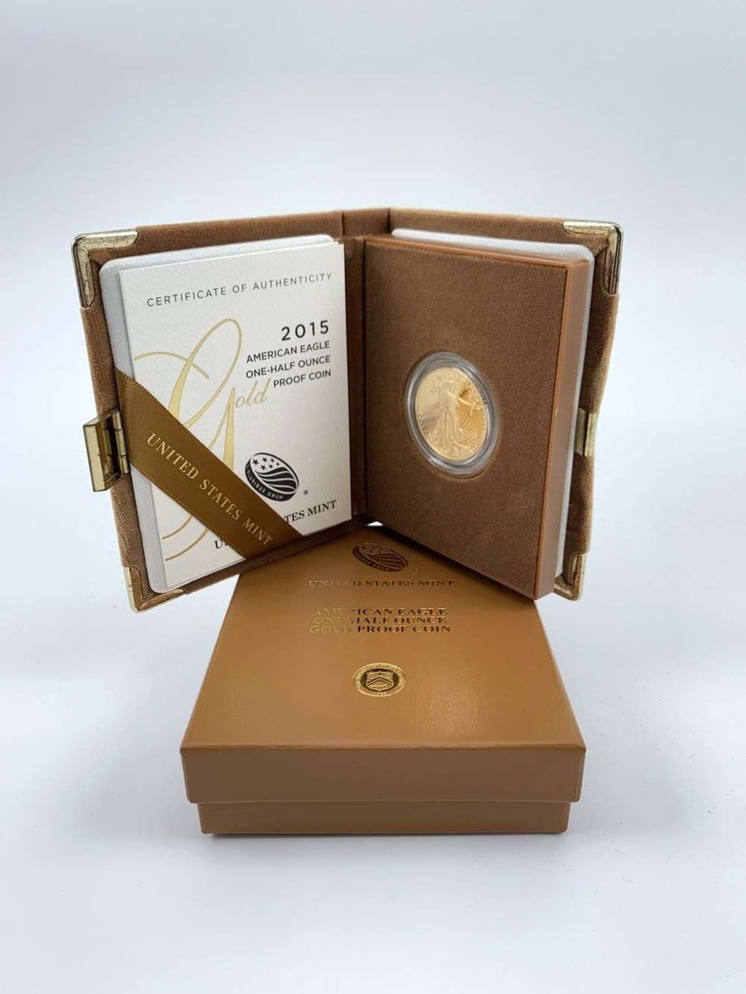 2015-W American $25 Gold Eagle Proof 1/2 ozt OGP (1 of 4)