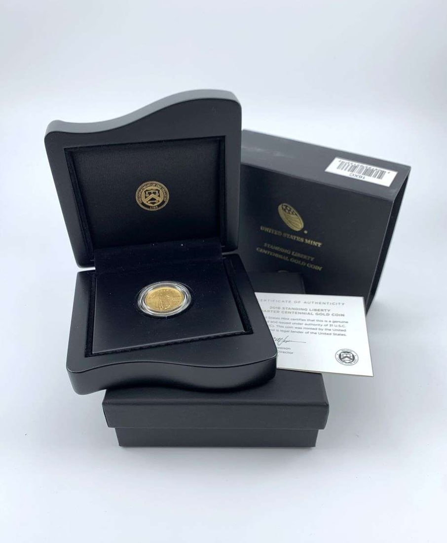 2016-W Standing Liberty Quarter 24k Gold 1/4th ozt OGP (1 of 4)