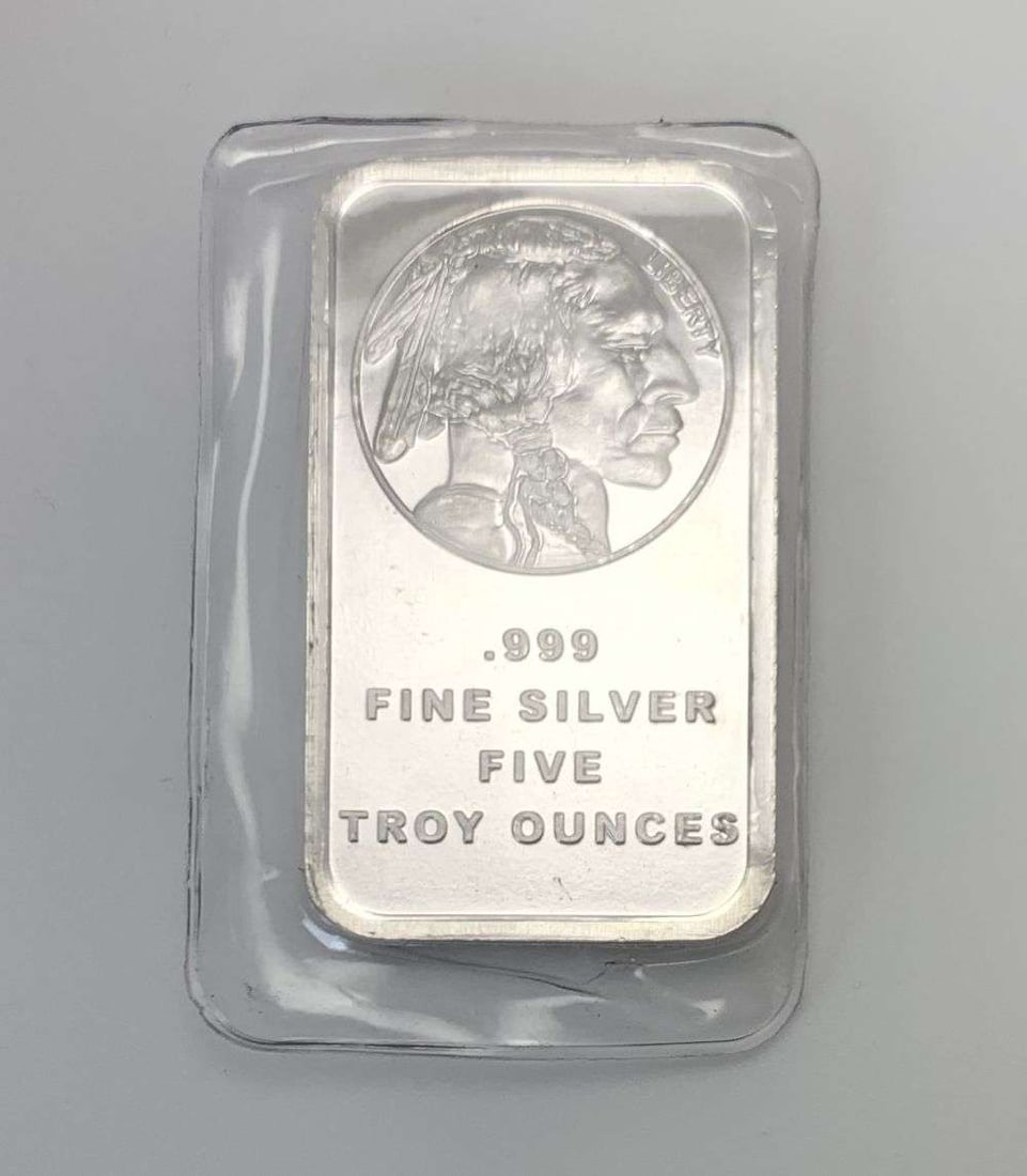 Buffalo Design 5 ozt .999 Silver Bar (1 of 4)