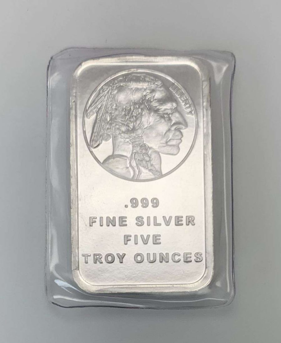 Buffalo Design 5 ozt .999 Silver Bar (1 of 4)