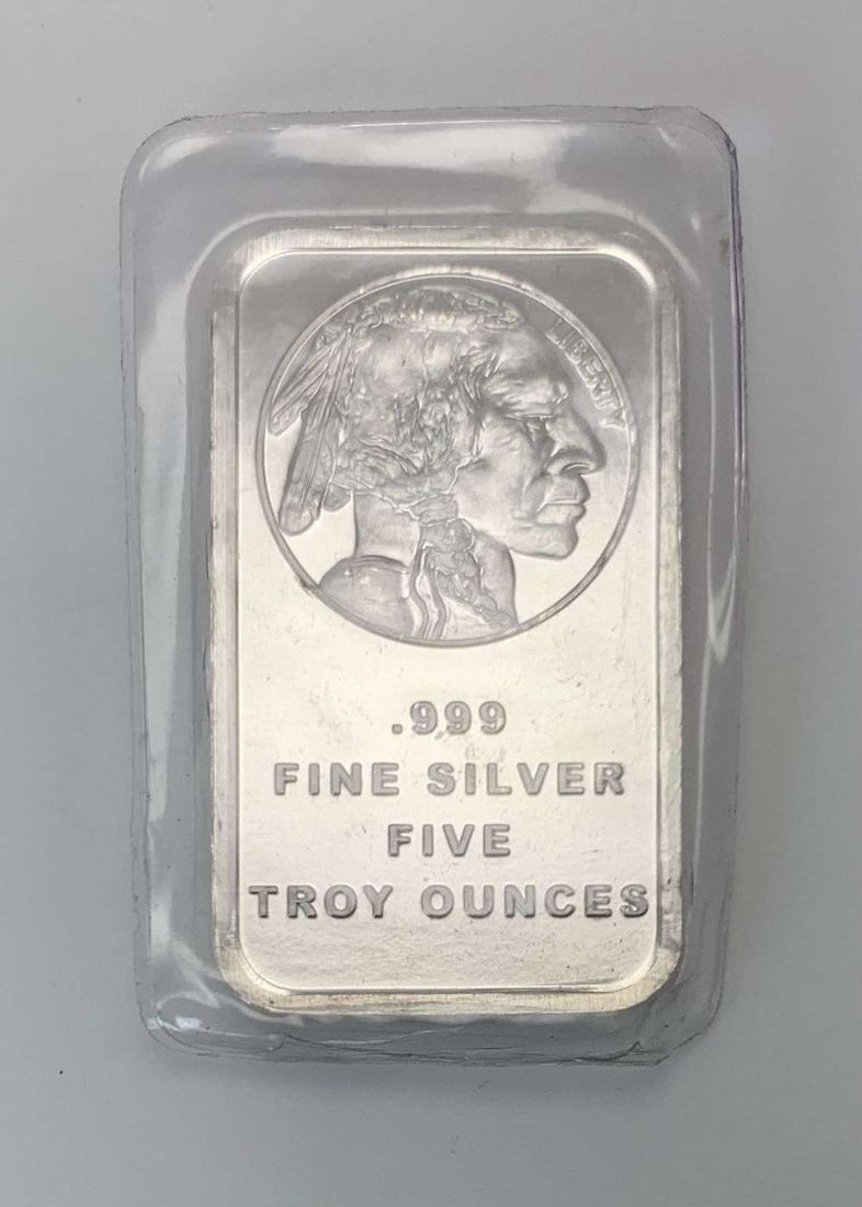 Buffalo Design 5 ozt .999 Silver Bar (1 of 4)
