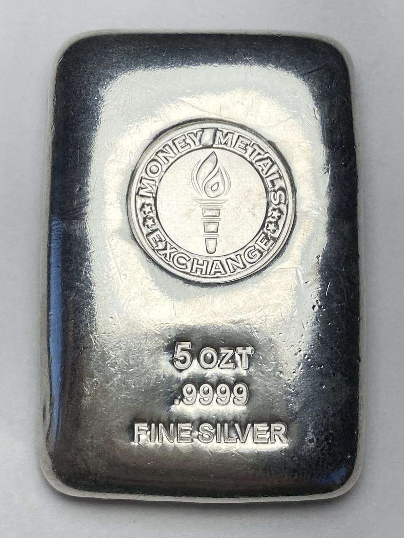 Last Minute! Rare Vintage Money Metals Exchange 5 ozt .9999 Silver Bar (1 of 4)