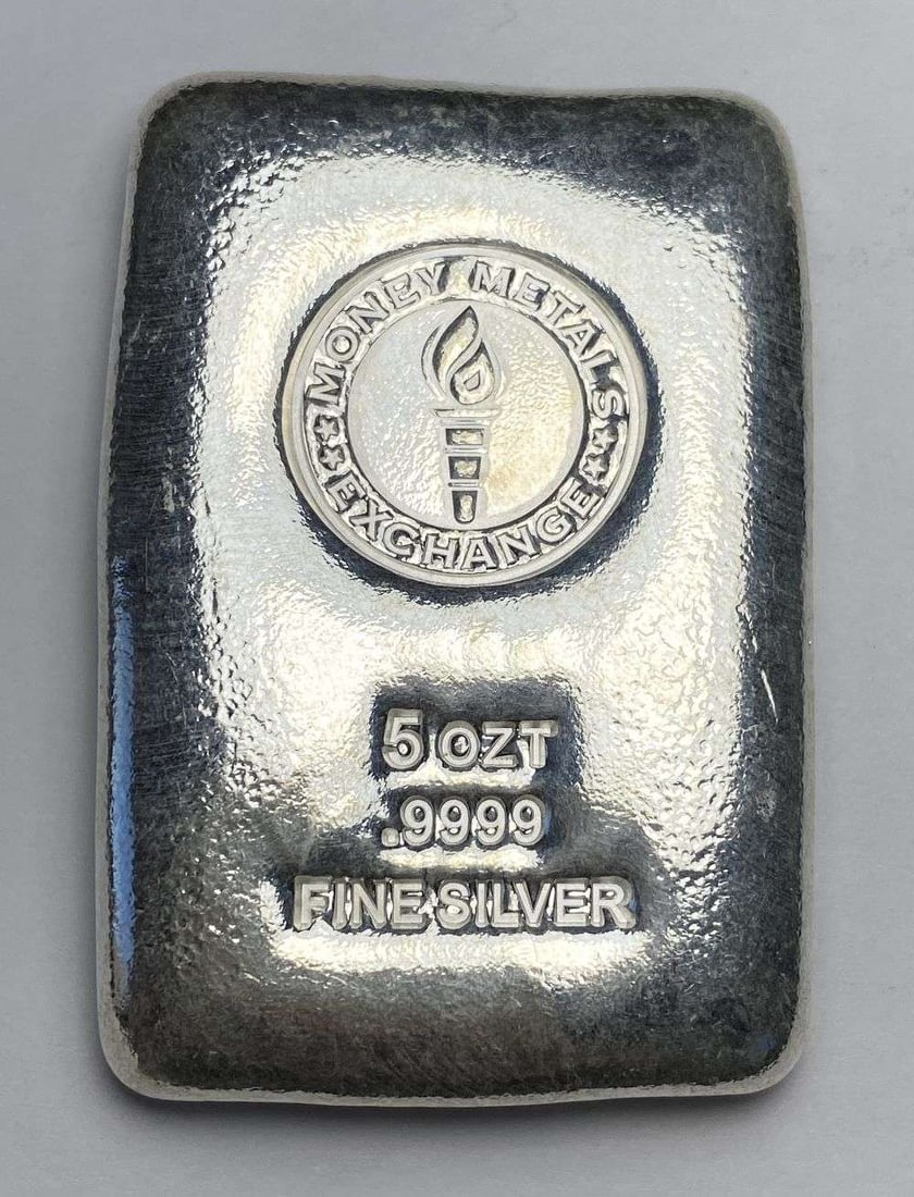 Last Minute! Rare Vintage Money Metals Exchange 5 ozt .9999 Silver Bar (1 of 4)