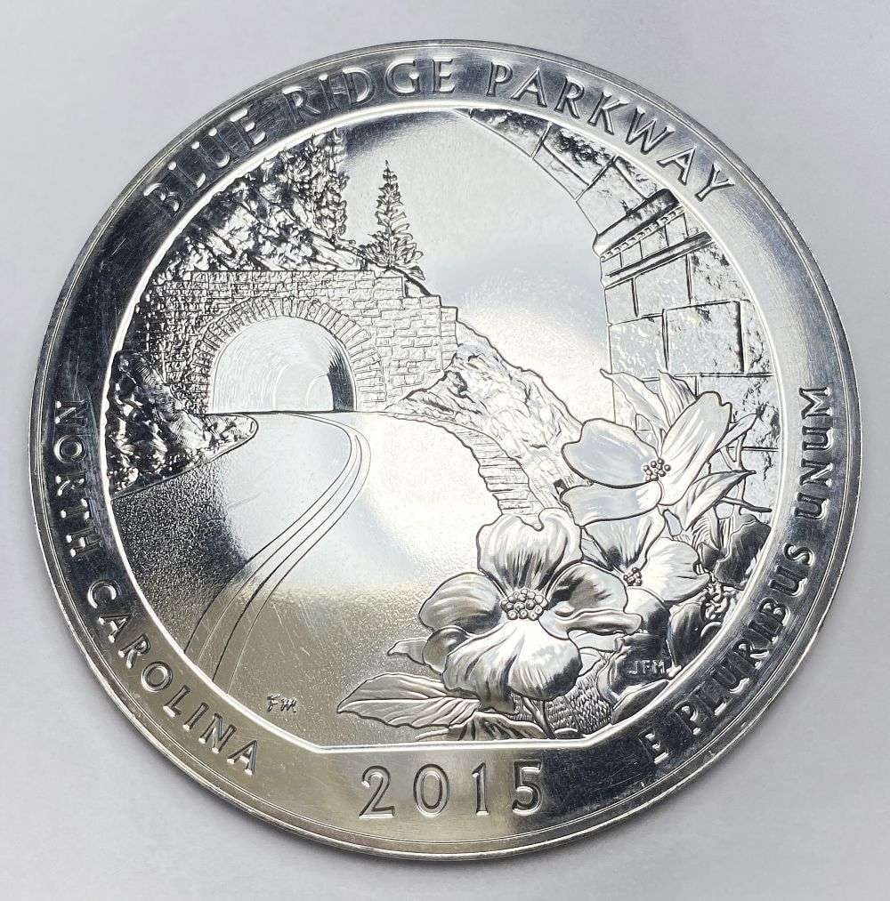 Last Minute! 2015 ATB North Carolina "Blue Ridge Parkway" 5 ozt .999 Silver (1 of 4)