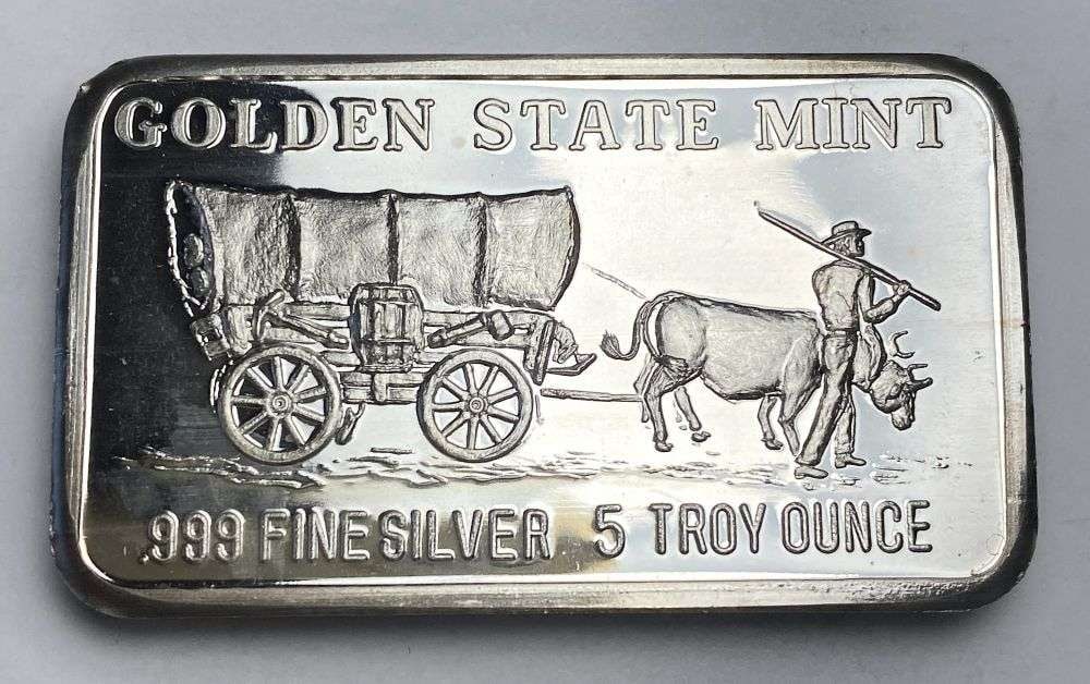 Last Minute! Golden State Mint 5 ozt .999 Silver Bar (1 of 4)
