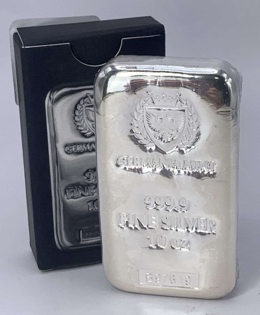 Last Minute! Germania Mint Cast .9999 Silver 10 ozt Bar (1 of 5)