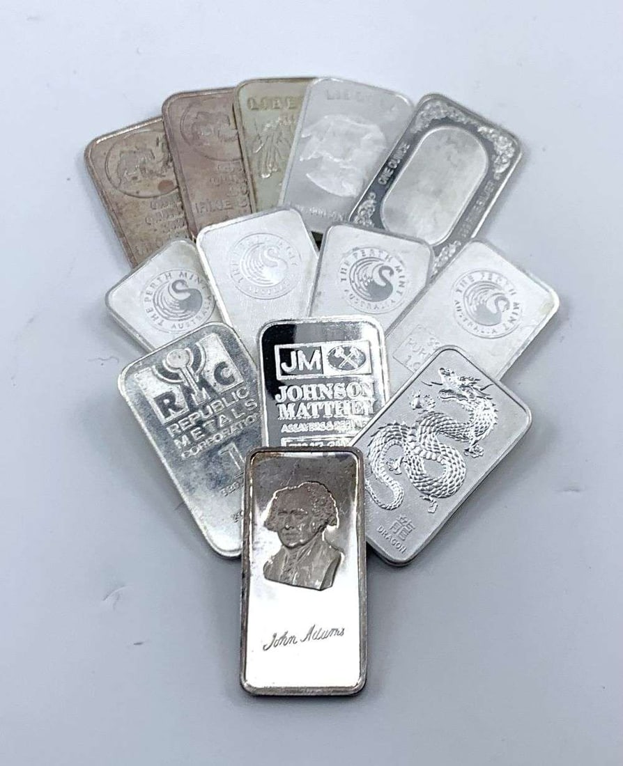 Last Minute! (13) Mixed Design 1 ozt .999 Silver Bars (1 of 3)