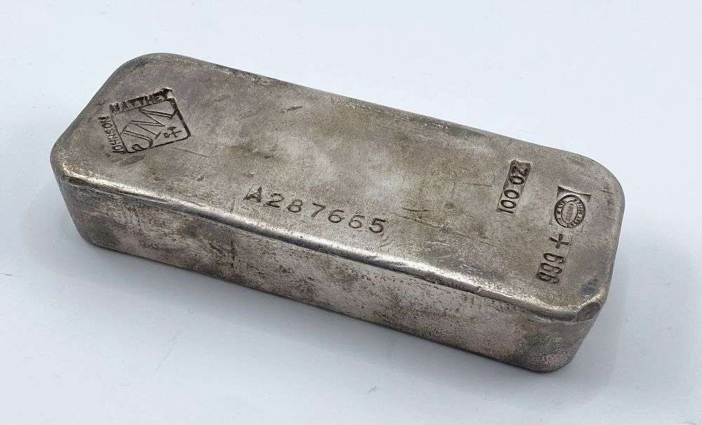 Last Minute! Johnson Matthey 100 ozt .999 Silver Bar (1 of 6)