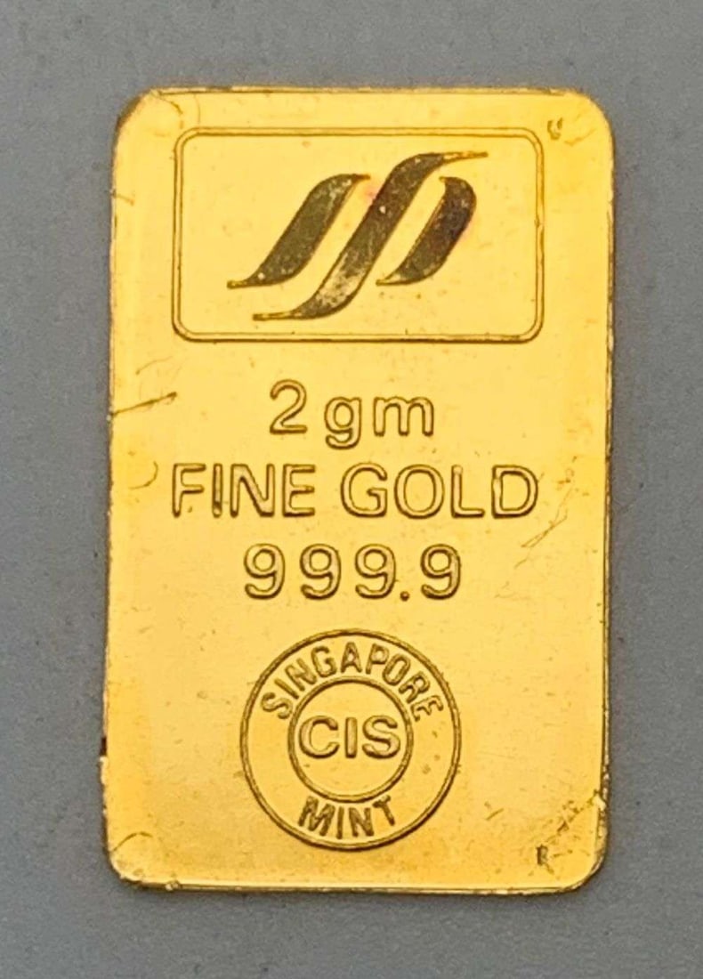 Last Minute! Singapore Mint Panda 2g .9999 Gold Bar: Winner shall receive the exact bar shown here. (RM/B)