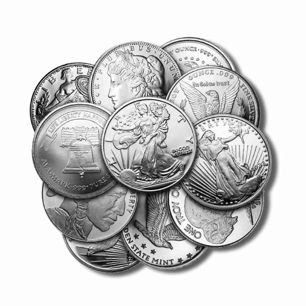 (1,000-coins) Misc. Rounds 1 ozt .999 Silver (1 of 1)