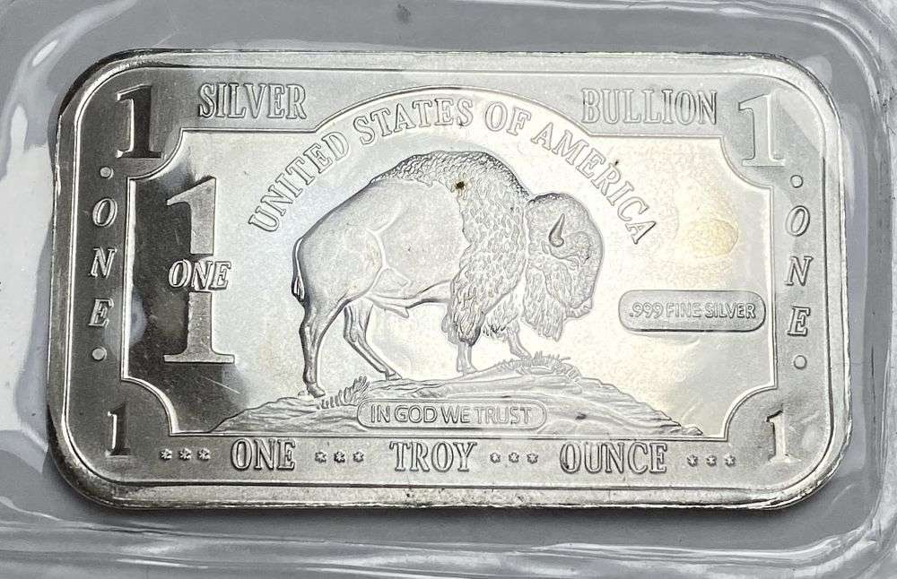 Silver Bullion United States of America 1 ozt .999 Silver Bar (1 of 2)