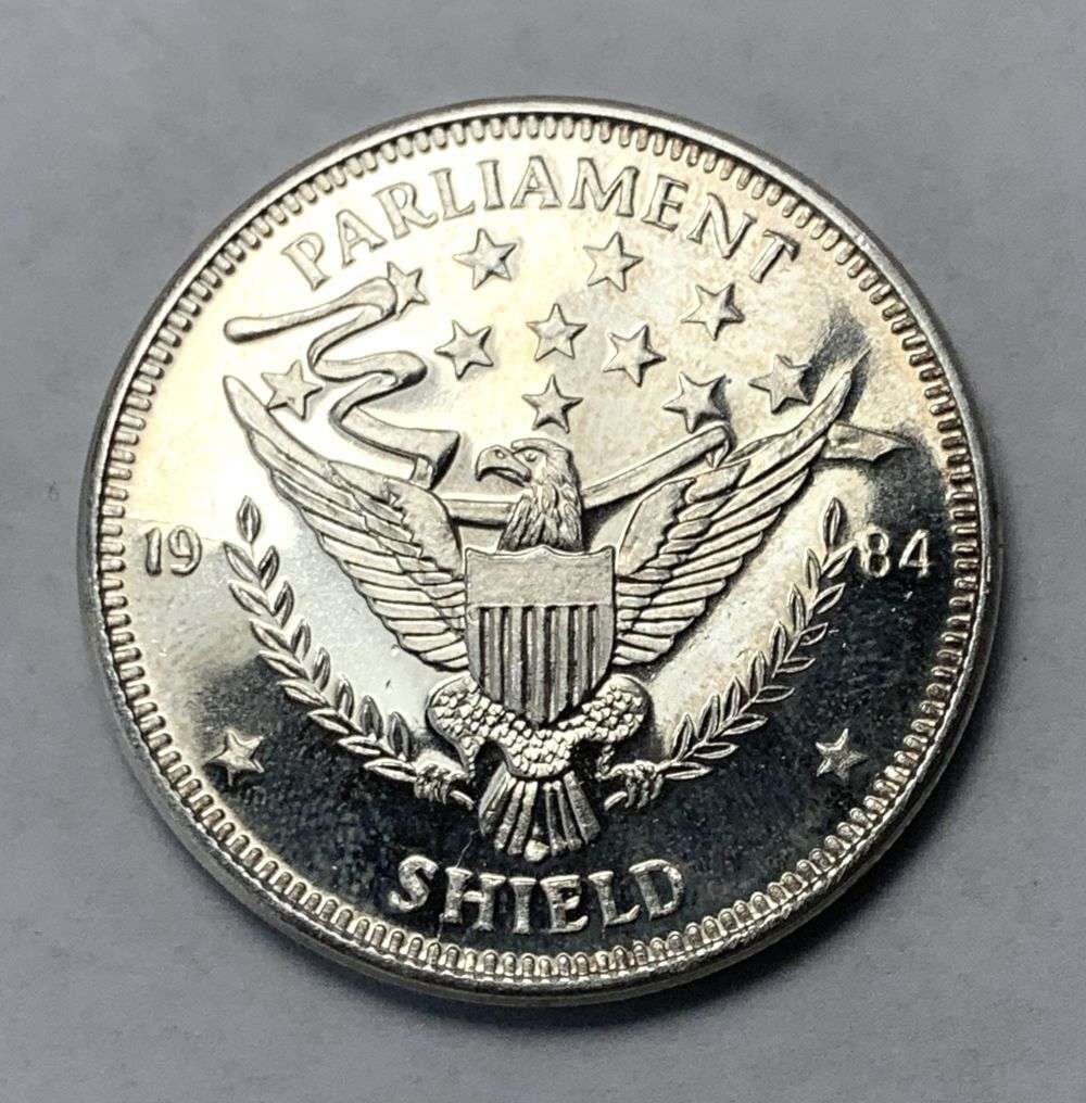 1984 Parliament Shield 1 ozt .999 Silver Trade Unit (1 of 2)