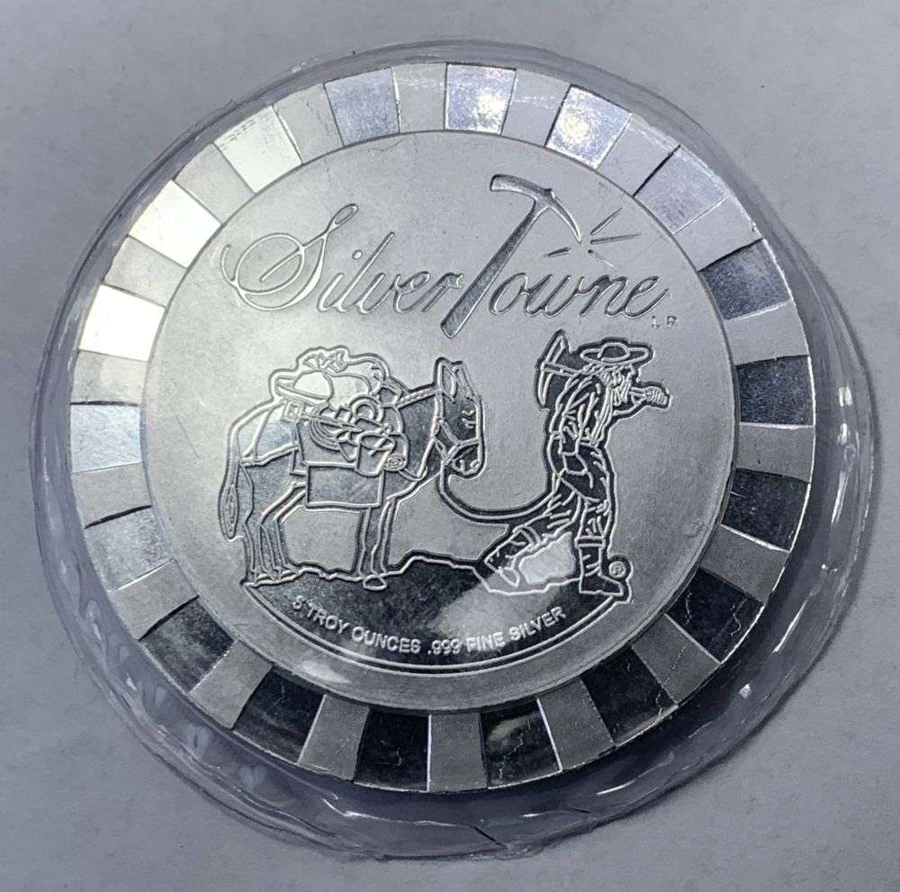 SilverTowne Prospector Stackable 5 ozt .999 Silver (1 of 4)