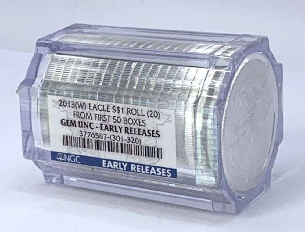 Roll (20-coins) 2013(W) American Silver Eagle NGC Gem Unc. Early Releases (1 of 4)