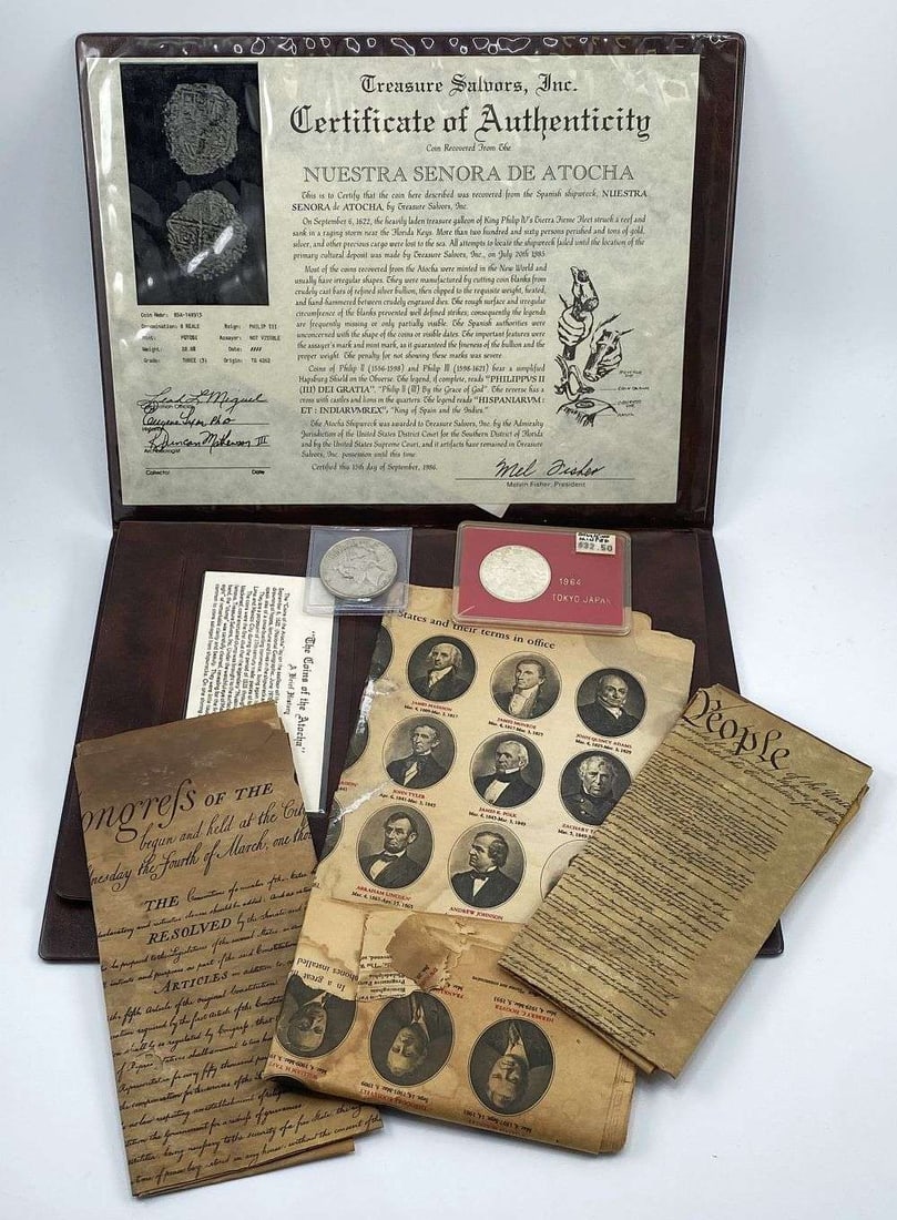 Addict Coin Collection W/ Historical Documents, Atocha Coin, Etc. (1 of 20)