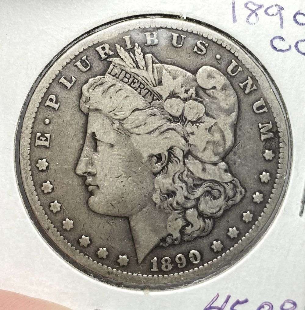Vintage Flip 1890-CC Morgan Silver Dollar VF (1 of 3)