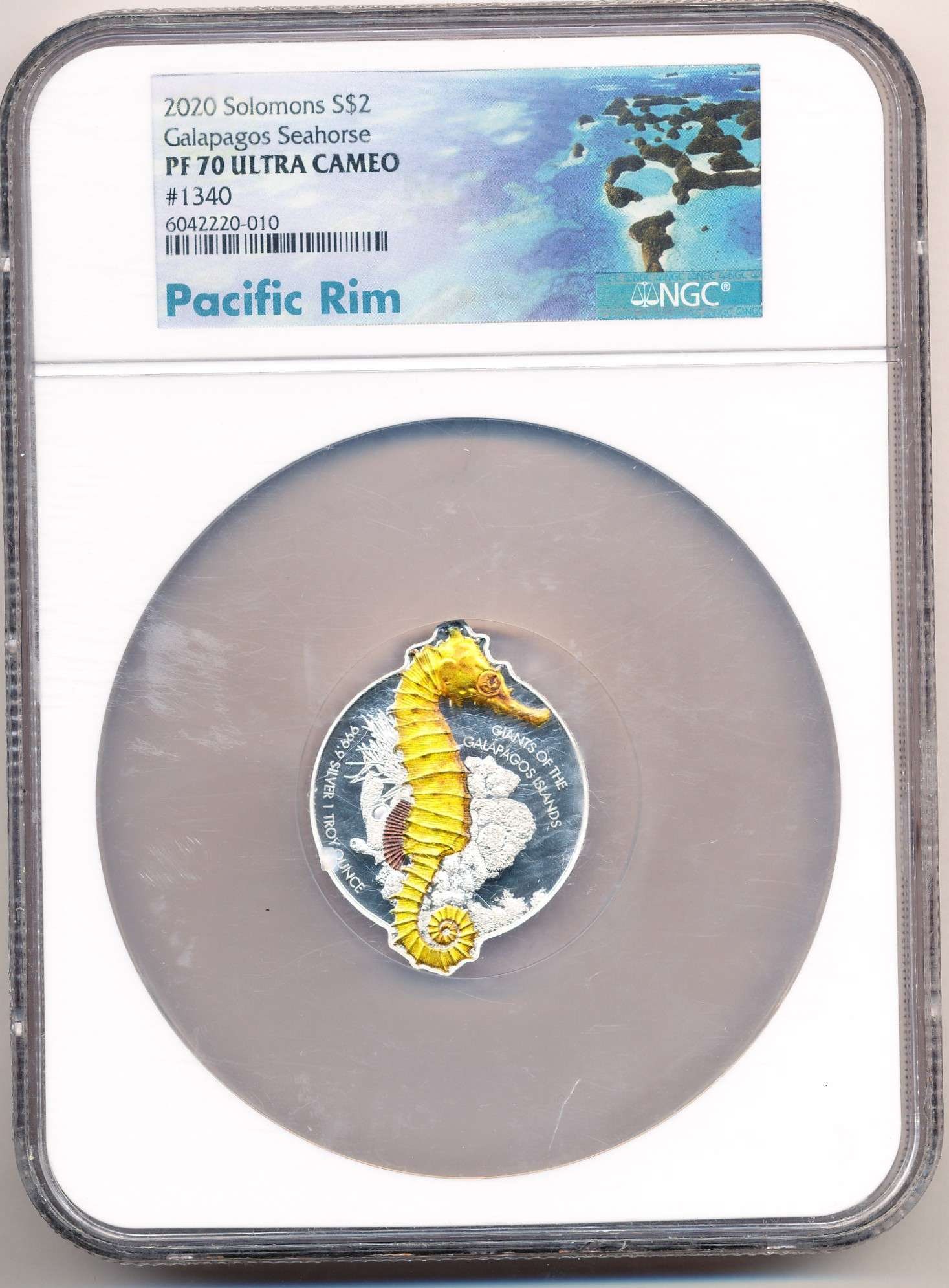 Colorized 2020 Solomon Islands $2 Galapagos Seahorse 1 ozt .9999 Silver NGC PR70 Ultra Cameo (1 of 4)