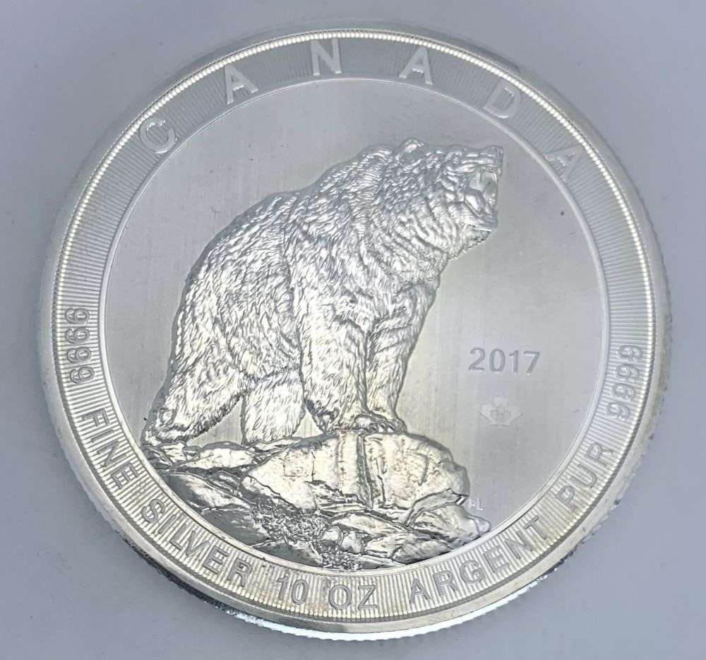 2017 Canada $50 Grizzly Bear 10 ozt .9999 Silver (1 of 4)