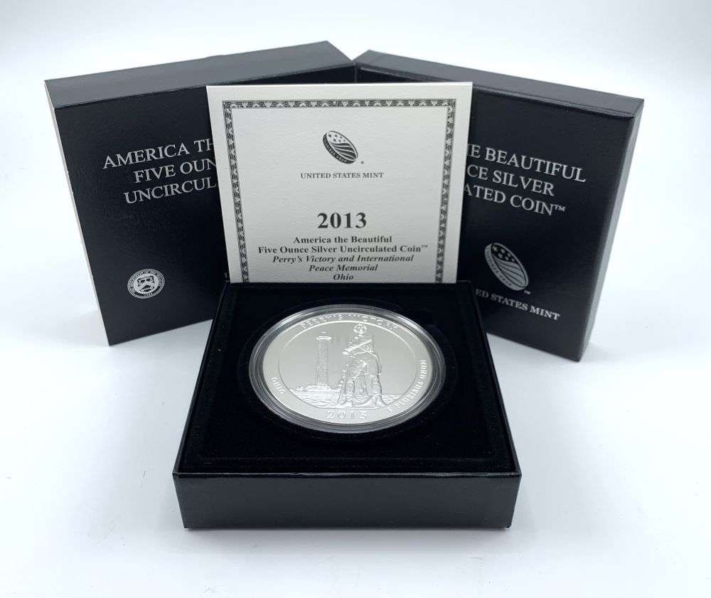 2003-P ATB Ohio "Perry's Victory" 5 ozt .999 Silver OGP (1 of 7)