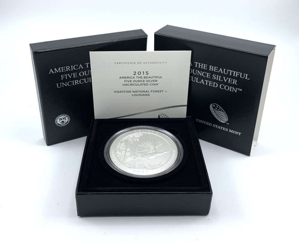 2015-P ATB Louisiana "Kisatchie" 5 ozt .999 Silver OGP: Winner shall receive the exact coin shown here. (RM/B)
