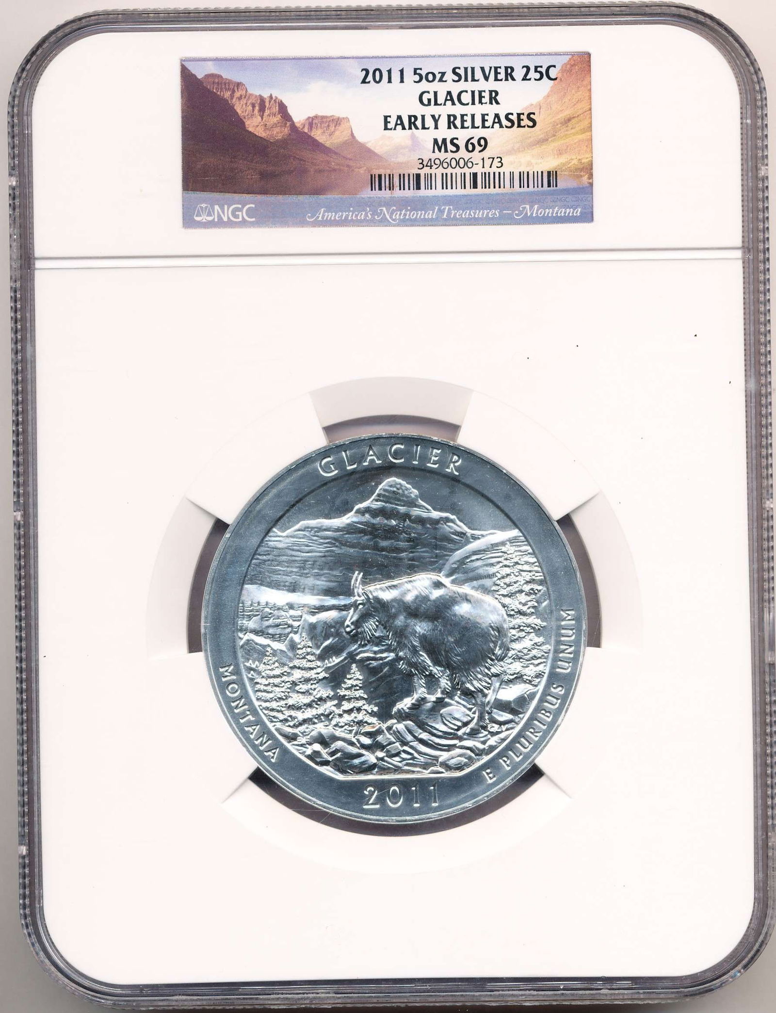 2011 ATB Montana "Glacier" 5 ozt .999 Silver NGC MS69 Early Releases (1 of 5)