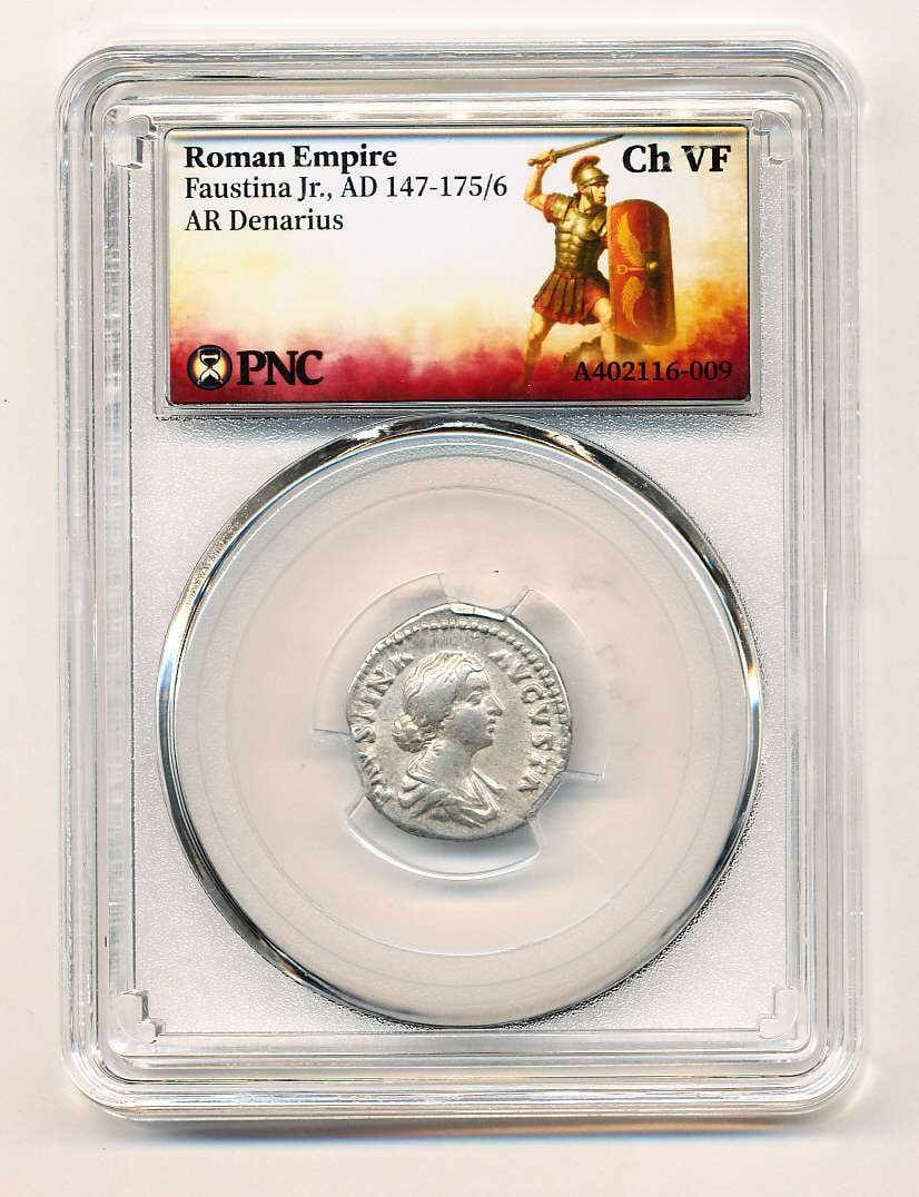 Ancient Roman Empire AD 147-175/6 Faustina Jr AR Denarius Ch VF (1 of 4)