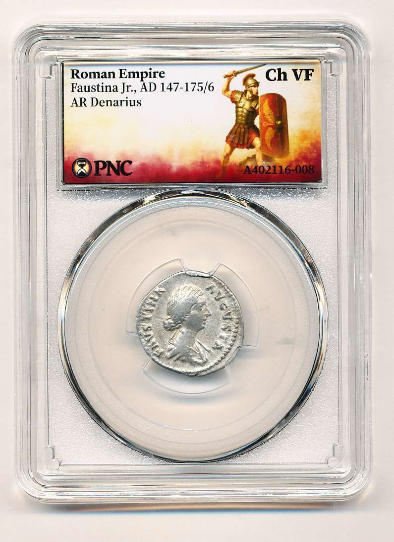 Ancient Roman Empire AD 147-175/6 Faustina Jr AR Denarius Ch VF (1 of 4)