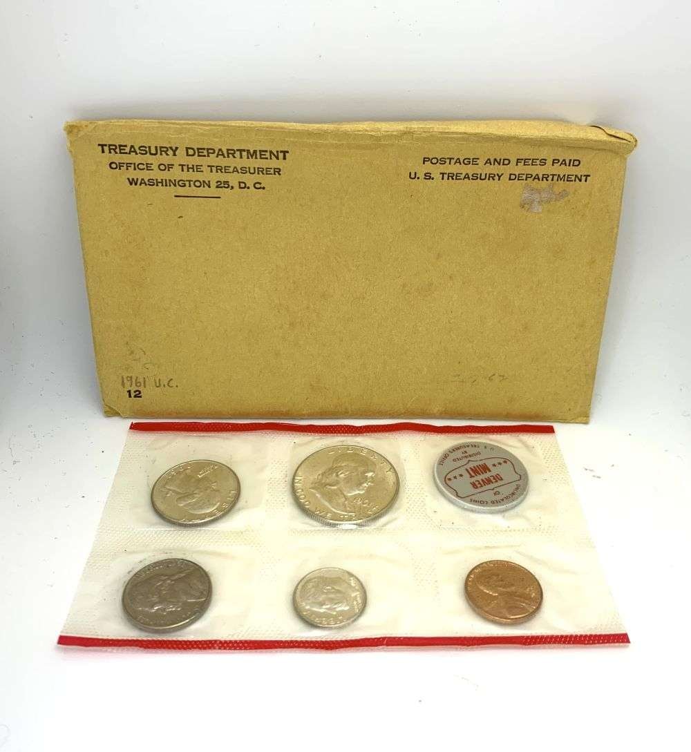 1961-D United States 90% Silver Mint Set (5-coins) (1 of 3)