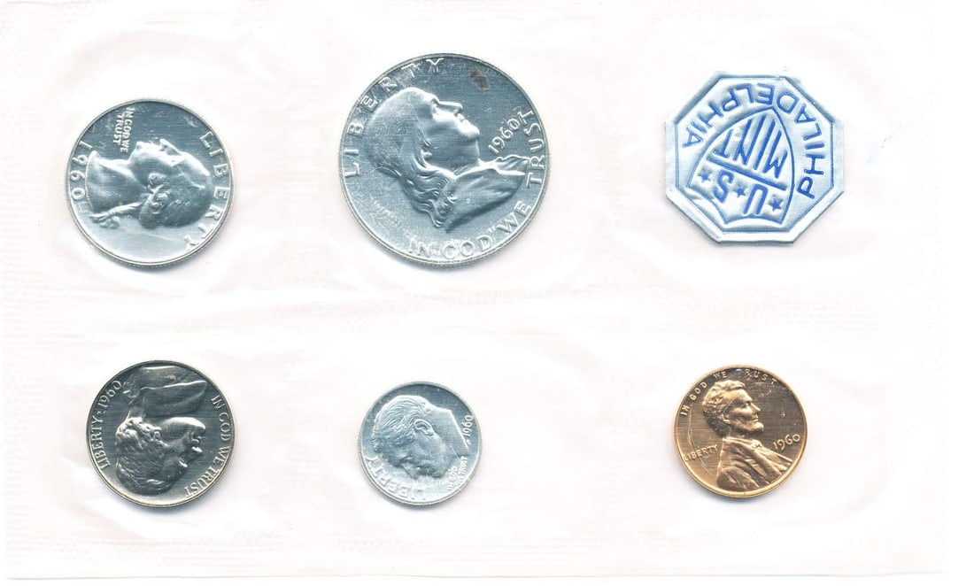 1960-P United States 90% Silver Mint Set (5-coins): We asked our trusty data entry team to go to the PCGS price guide and let you know that in this set, if the penny grades MS67 RD, it's worth $660. If the nickel grades MS66 FS, it's worth $57. If the