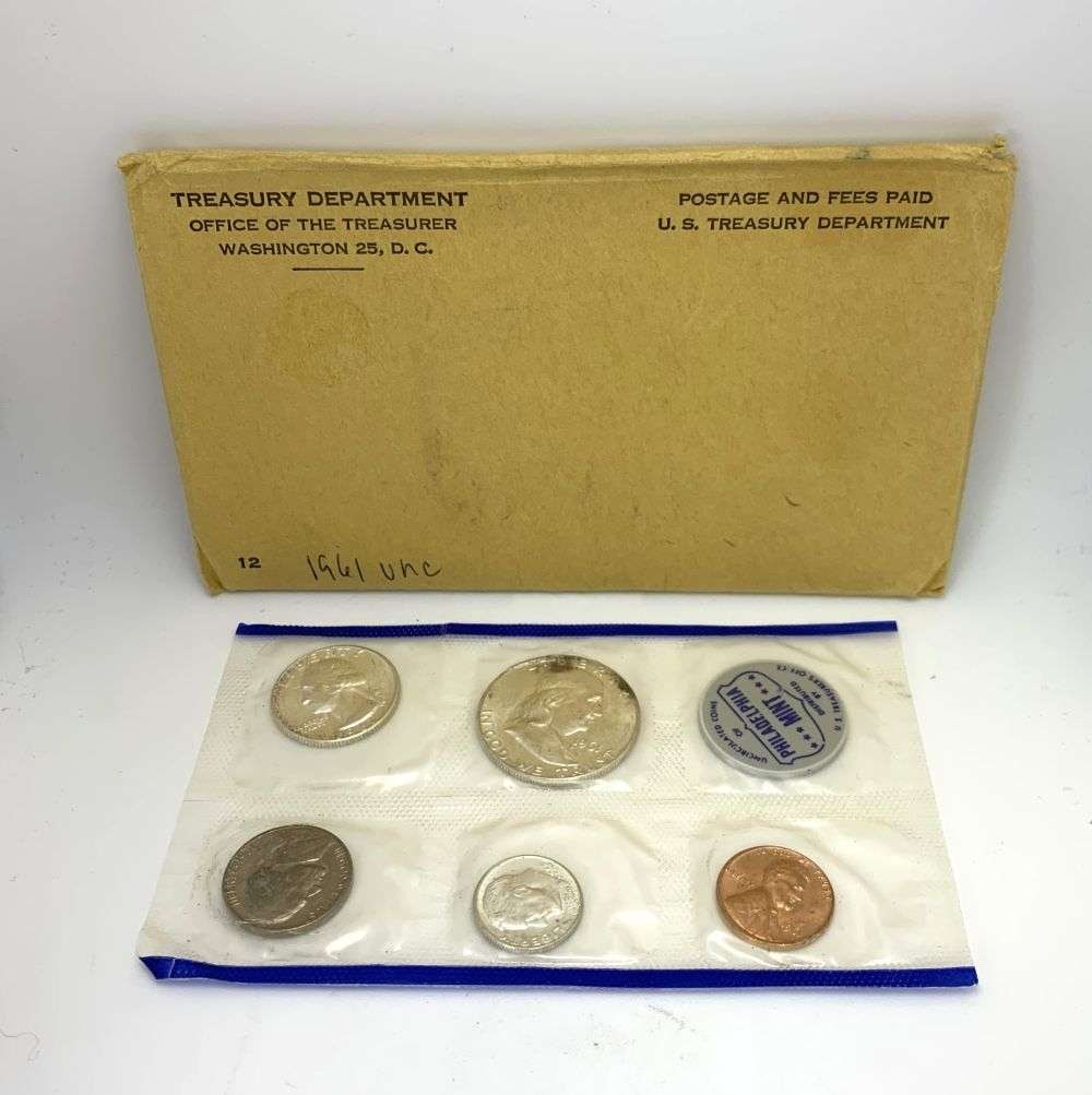 1961-D United States 90% Silver Mint Set (5-coins) (1 of 3)