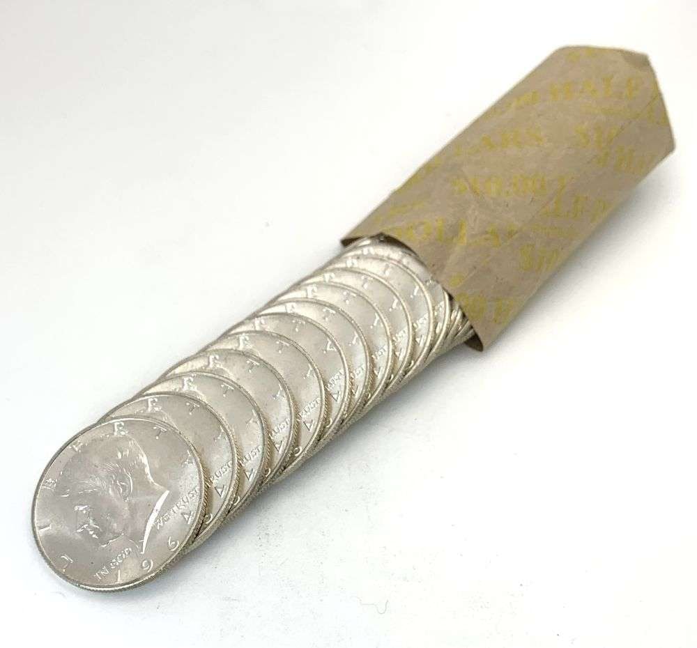 Roll (20-coins) 1964 Kennedy 90% Silver Half Dollar BU: Winner shall receive the exact roll (20-coins) shown here. (RM/PLB)