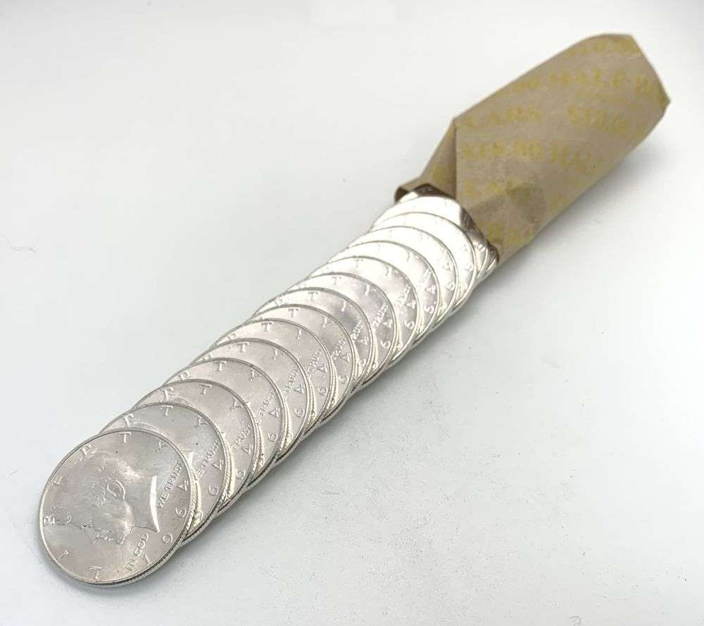 Roll (20-coins) 1964 Kennedy 90% Silver Half Dollar BU: Winner shall receive the exact roll (20-coins) shown here. (RM/PLB)