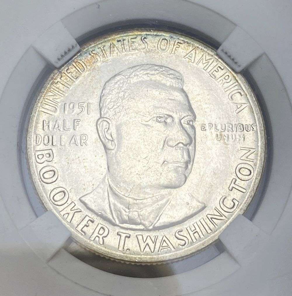 1951 Booker T. Washington Commemorative Silver Half Dollar MS66 (1 of 4)