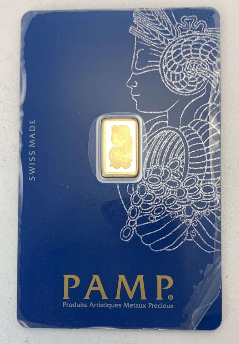 Lady Fortuna Pamp Suisse 1g .9999 Gold Bar: Winner shall receive the exact bar shown here. (RM/B)