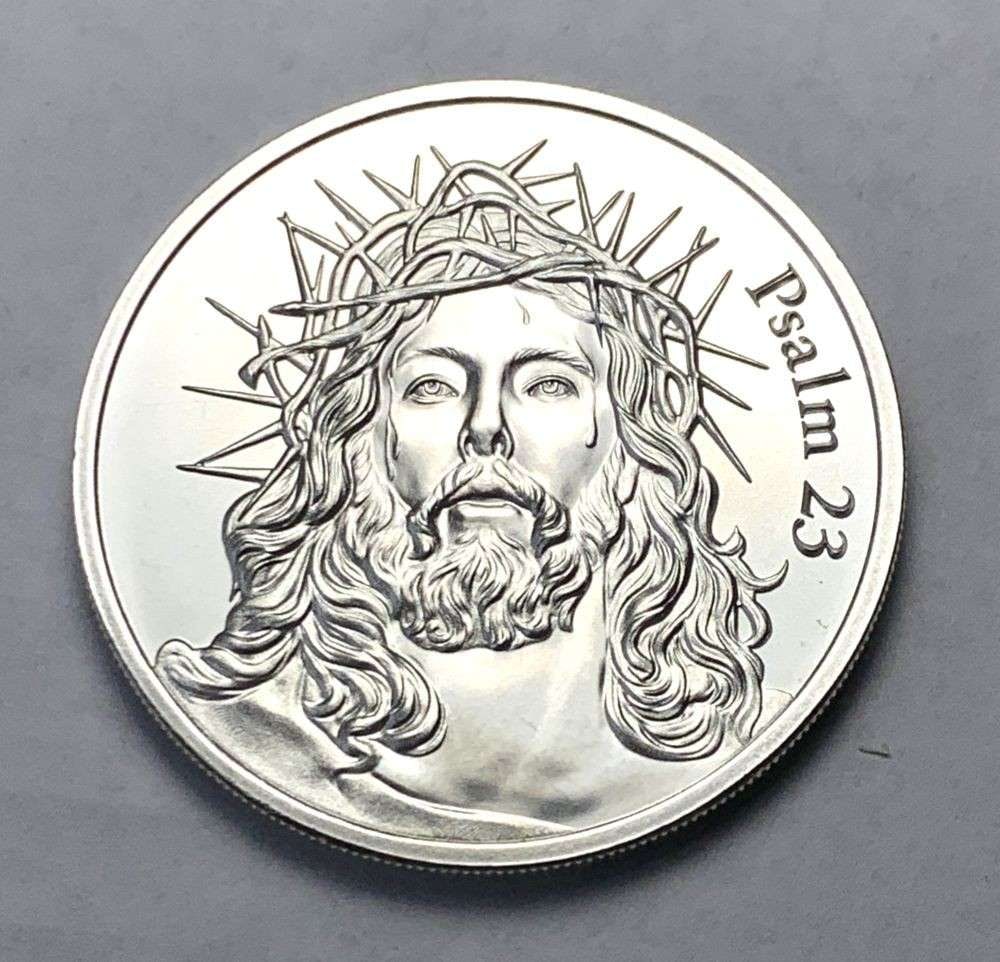 Psalm 23 Christ the Good Shephard 2 ozt .999 Silver (1 of 4)