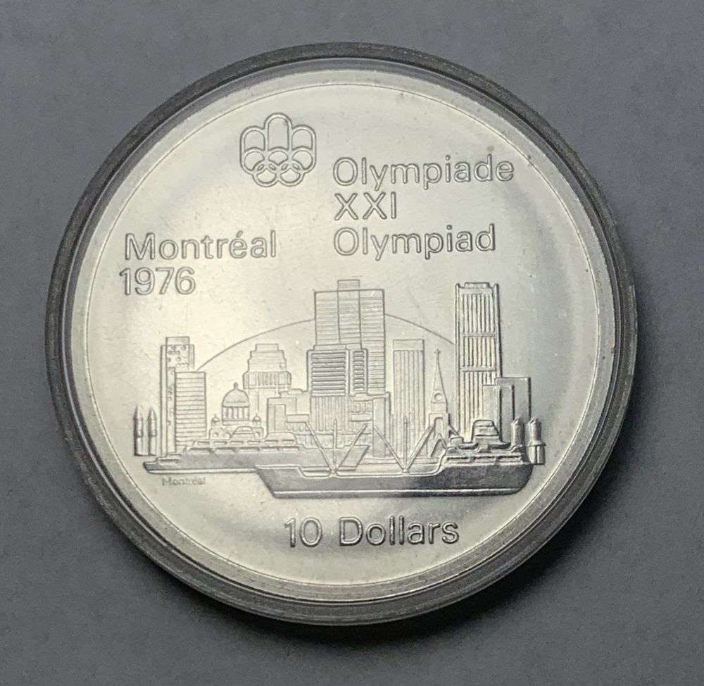 1973 Canada $10 Montreal Olympics Silver 1.445 ozt ASW (1 of 2)