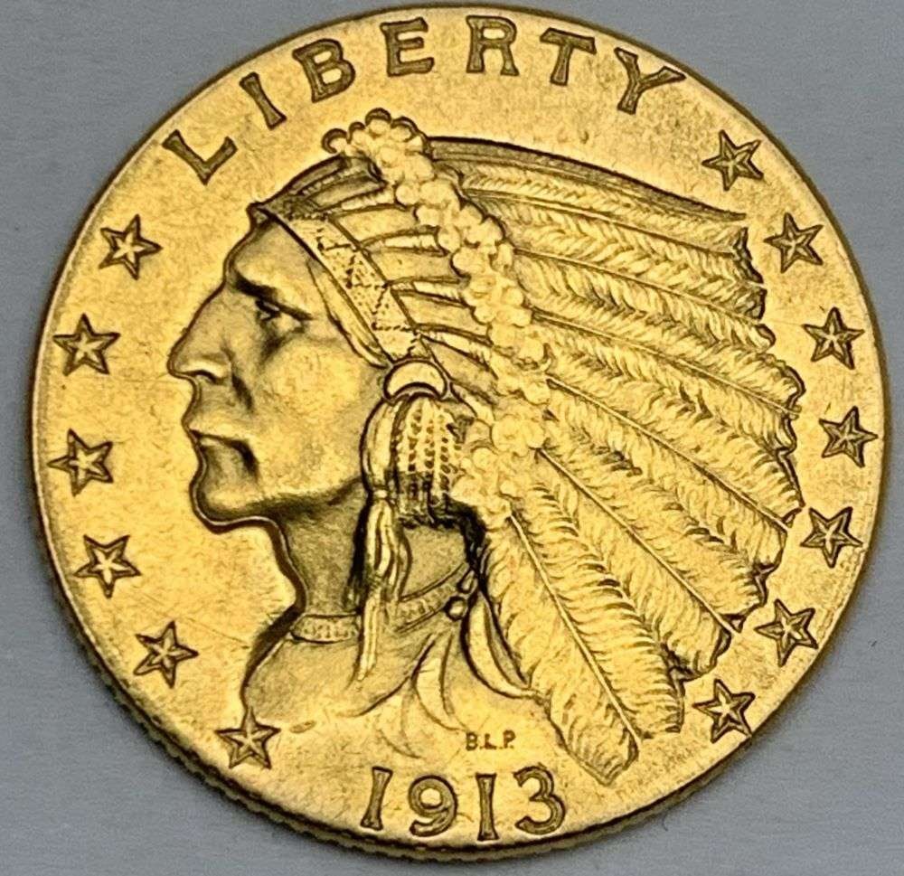 1913 Gold $2.50 Indian Head MS62 (1 of 3)