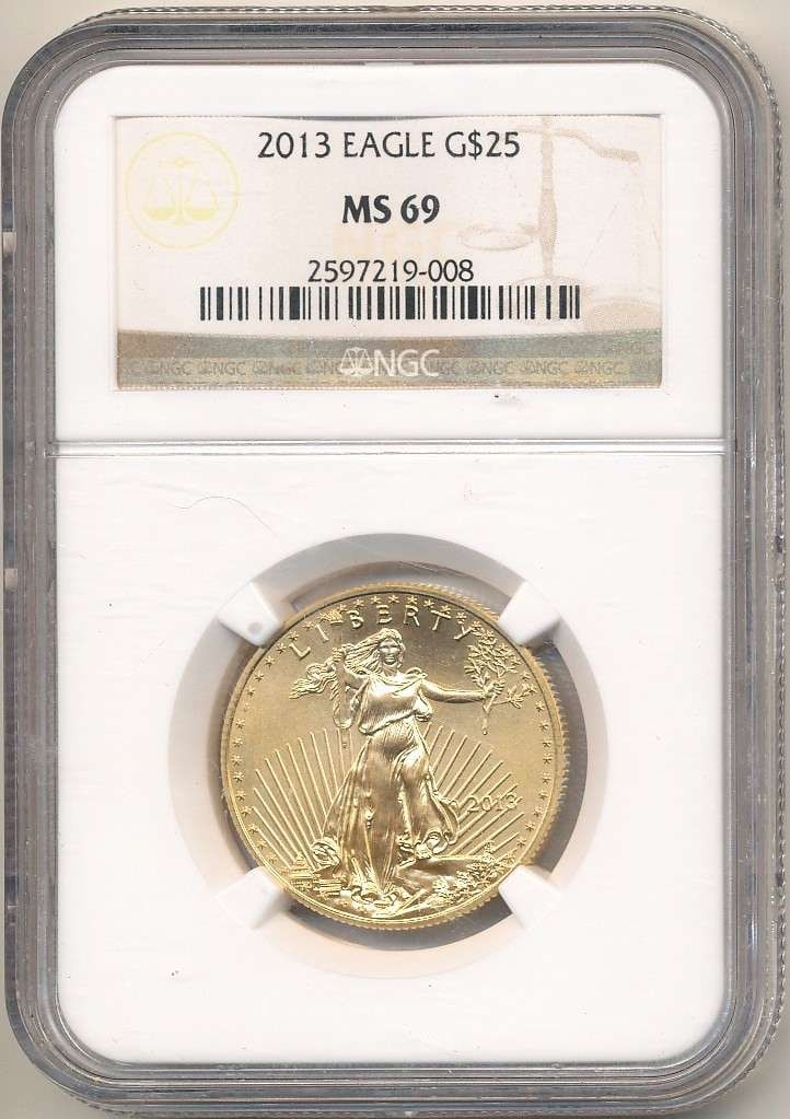 2013 American $25 Gold Eagle 1/2 ozt NGC MS69 (1 of 4)