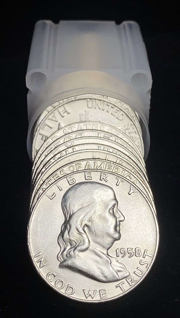 Last Minute! Roll (20-coins) Premium Condition Mixed Date Franklin Silver Half Dollars: Winner shall receive the exact (1) roll (20-coins) shown here. (RR/UBB)