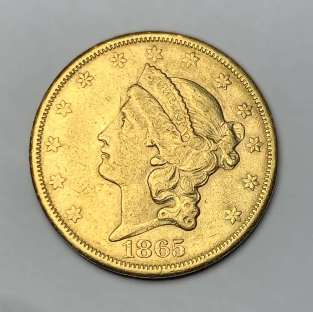Last Minute! 1865-S Gold $20 Liberty Head AU58 Details (1 of 2)